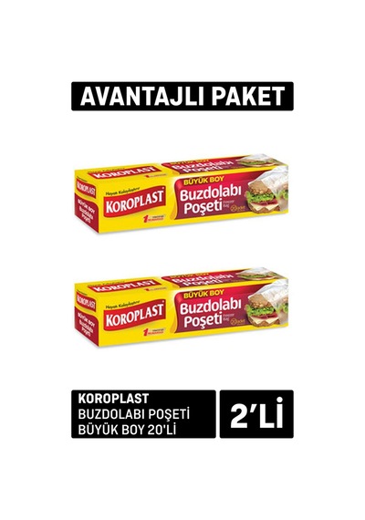 Koroplast Buzdolabı Poşeti Büyük Boy 2 Adet X 20'li - 8 Adet Tarı