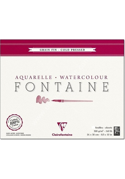 Clairefontaine Fontaine Orta Dokulu Suluboya Blok 24x30 300 G 10