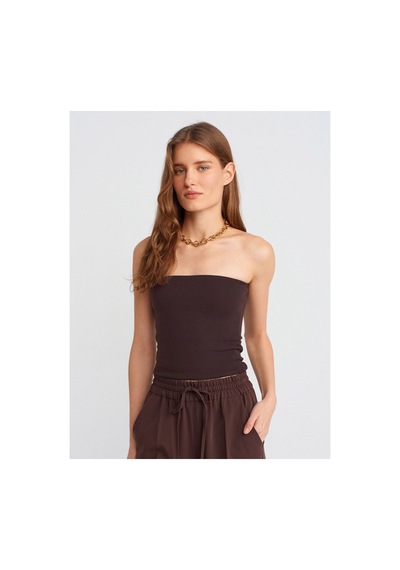 Rouge Basıc Dlv 20659 Straplez Top Kahverengi