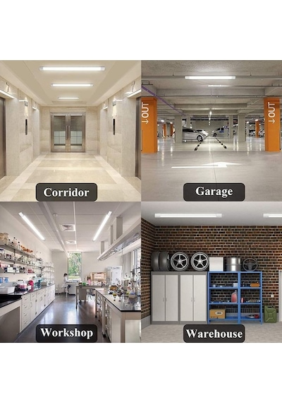 5 Adet 120 Cm 80 Watt 6500 Kelvin Beyaz Işık 3 Sıra Ledl Kristal Bant Armatür Fabrika Tavan Armatürü Beyaz