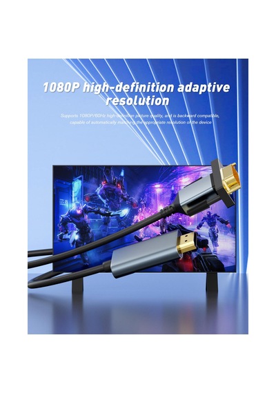 Cr37 Hdmı'dan Vga'ya 1080p 60hz Kablo Ses Ve Görüntü Aktarıcı Ps 3,4,5 2 Metre Vga