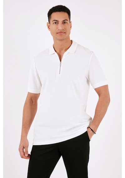 Buratti Pamuklu Regular Fit Yarım Fermuarlı 3'Lü Paket Erkek Polo Yaka T Shirt 5902434S3 Ekru-Vizon-Mavi