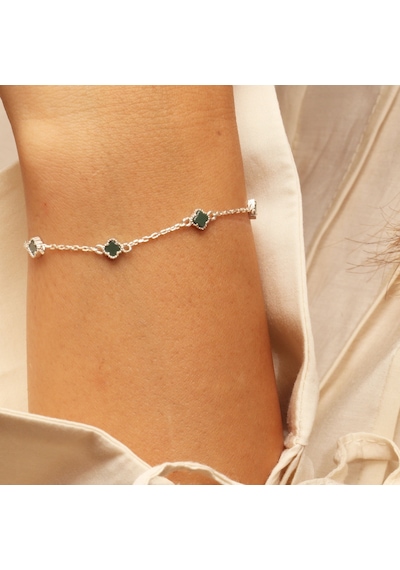 Yeşil Yonca Bileklik 718538 Silver Gümüş