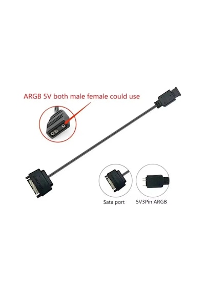 Venture Sata 5v 3pin Argb Adaptör Kablosu