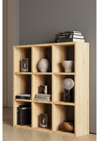 Classy 107oya 9 Raflı Kare Kitaplık Safir Meşe