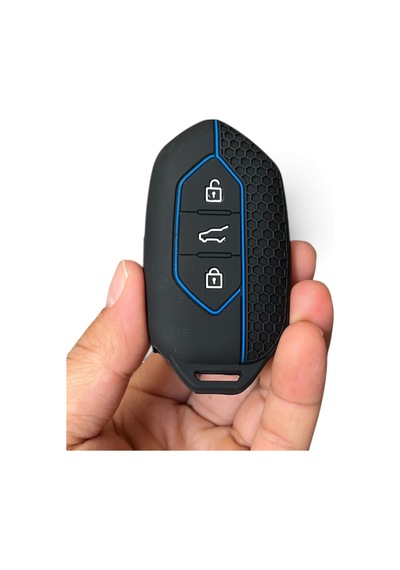 Togg T10x Ve T10f Uyumlu Silikon Anahtar Koruma Kılıfı Siyah/mavi