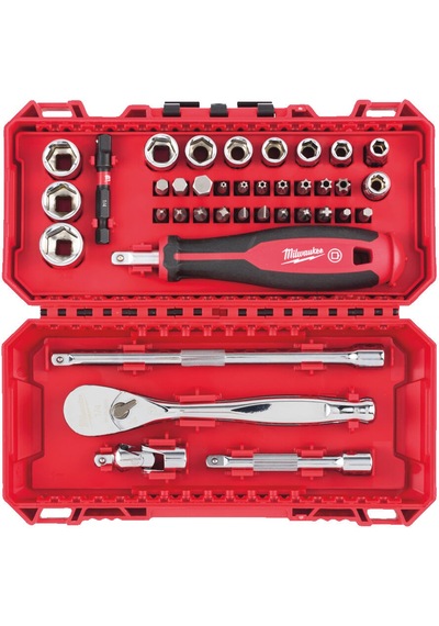Milwaukee 1/4 Cırcır Ve Tornavida Kollu Lokma Set 38 Parça 4932498381