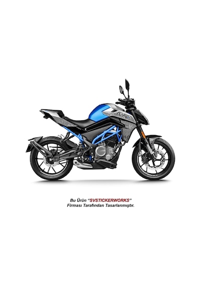 Cfmoto 250nk Orta Tattoo Desen Dövme Sticker Set Sağ Ve Sol Yeni Kasa Uyumlu Gri