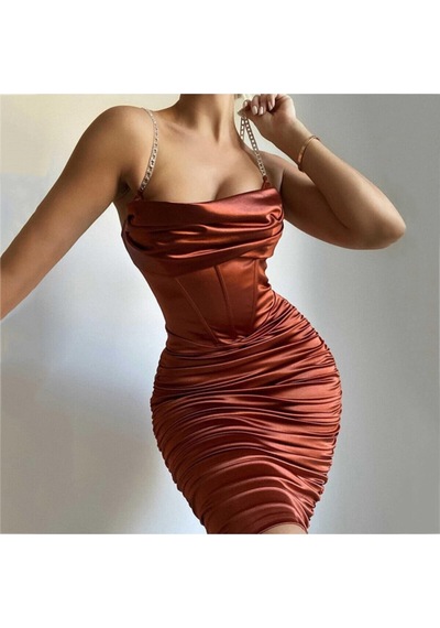 Fashion Cocktail Kalın Kumaşlı Parıltı Askılı Diz Hizası Dar Abiye Düğün Kokteyl Elbise Kiremit Kiremit Fashion Cocktail Kalın Kumaşlı Parıltı Askılı Diz Hizası Dar Abiye Düğün Kokteyl Elbise Kiremit Kiremit