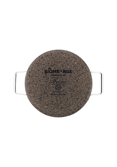 Brioni Stone Age Çizilmez Yanmaz Yapışmaz Terra 28 Cm Derin Tencere Kahverengi