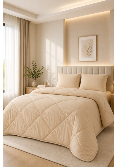 Formeya Bej Soft Slikon Yorgan Tek Kişilik 155 215
