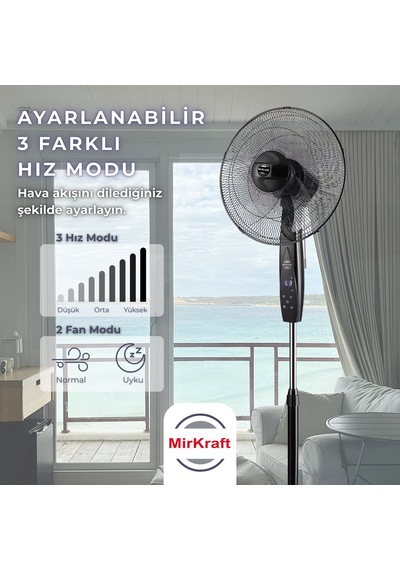 Mirkraft Fs-k40br Stand Fan Vantilatör Uzaktan Kumandalı 16''