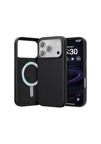 İphone 17 Pro İle Uyumlu Kılıf Leather Magsafe Deri Liquid Kapak Hassas Butonlu İçi Kadife Sert Silikon Diğer
