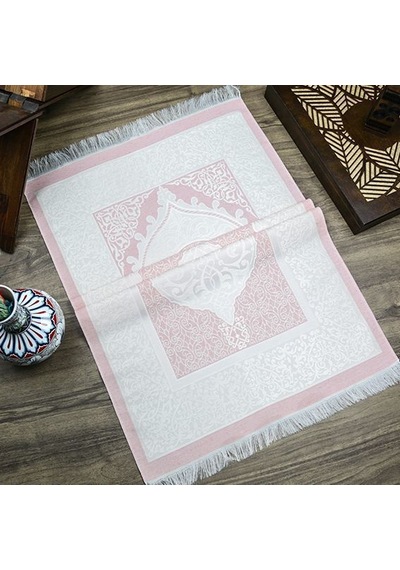 Hediyelik Kuran-ı Kerim, İnci Tesbih, Seccade, Asetat Kutulu 25x18 Cm Mevlid Paketi- Bebe Pembesi Çok Renkli