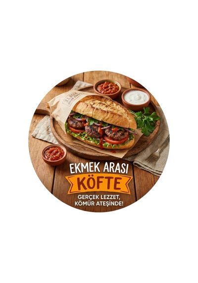 Mayeka Ekmek Arası Köfte Temalı Büfeler Cafeler Köfteciler İçin Ahşap Duvar Kapı Dekoratif Süs Tablo 9