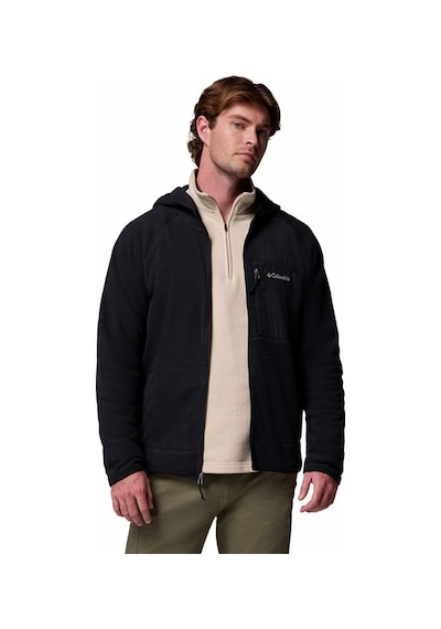 Columbia Fast Trek Overlay Hooded Full Zip Siyah Erkek Outdoor Polar Am3470-010 Siyah