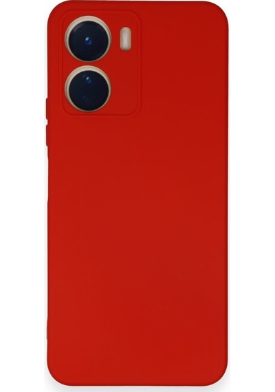 Vivo Y16 İçi Kadife Kaplı Esnek Silikon Kapak Ryc/ Nano Lansman Kirmizi