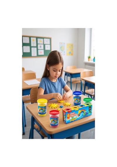 Oyun Hamuru 4 Renk 520gr 1 Paket Sentör 4 Lü Oyun Hamuru Kurumaya Karşı Dirençli Okul Öncesi Kreş Yumuşak Dokulu Çok Renkli