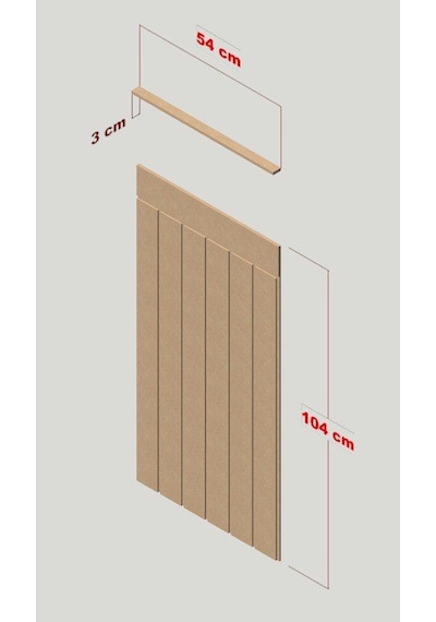 DUVAR PANELİ 54 cm Genişlik x 105 cm Ham mdf Duvar paneli ( 10 mm
