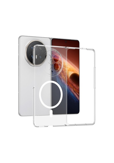 Caseonn Honor Magic V6 Kılıf Magsafe Özellikli Sararmaz Kristal Sert Kapak Şeffaf