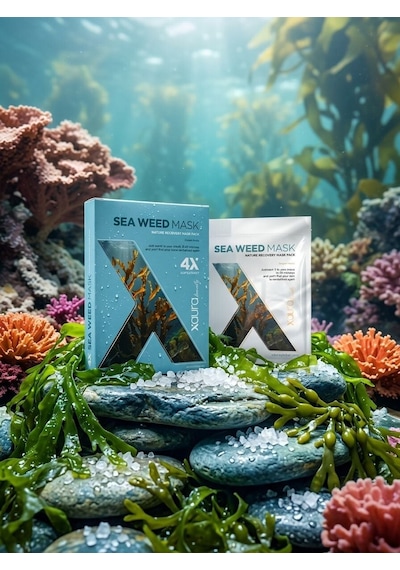 Xaura Beauty Seaweed Mask Doğal Deniz Yosunu Özlü Canlandırıcı Ve Onarıcı Kağıt Yüz Maskesi 4'lü