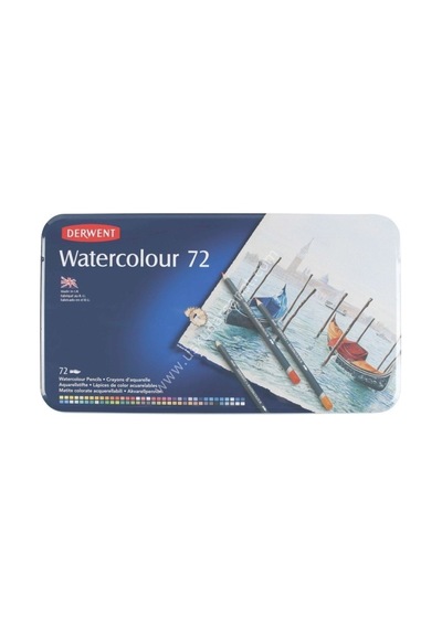 Derwent Watercolour- Suluboya Kalemi 72 Renk Teneke Kutu Karışık Renkli