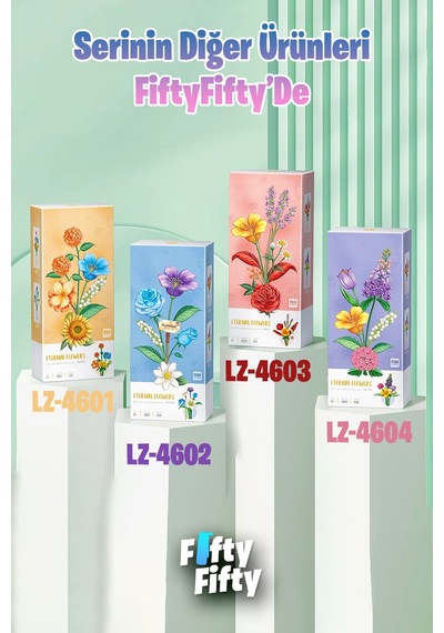 Loz Dekoratif Ve Koleksiyonluk Çiçek Buketi 608 Parça Çiçek Modeli Yapım Seti Fflz-4604
