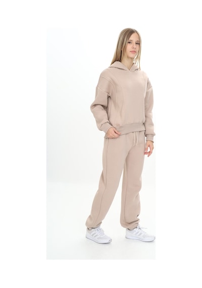 Toontoy Kids Toontoy Kız Çocuk Kapüşonlu Eşofman Takım Bej