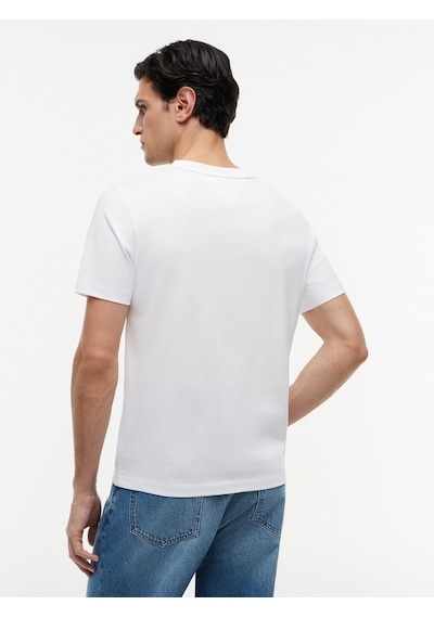 Tommy Hilfiger Brand Love New Rwb Reg Tee Erkek Beyaz T-shirt - Mw0mw44359