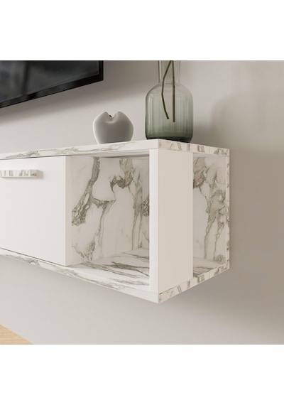 T006 Viero Mermer Desenli Duvara Monte Tv Ünitesi 160 Cm, Kapaklı Raflı - Beyaz/beyaz Mermer Beyaz/beyaz Mermer T006 Viero Mermer Desenli Duvara Monte Tv Ünitesi 160 Cm, Kapaklı Raflı - Beyaz/beyaz Mermer Beyaz/beyaz Mermer