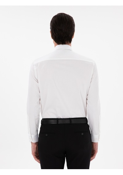 Cacharel Beyaz Slim Fit Pamuklu Klasik Gömlek