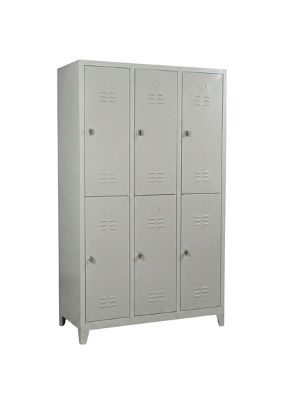6 Gözlü Ekonomik Soyunma Dolabı 97x37x198 Gri