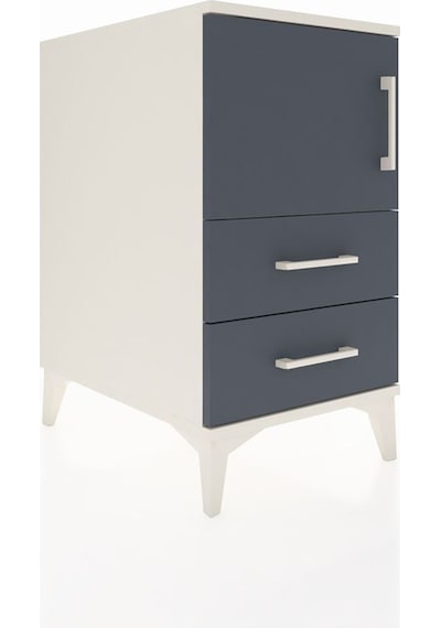 Kronos Komodin 2 Raflı 2 Çekmeceli Tek Kapaklı 44x59x80 Aytaşı-antrasit Aytası