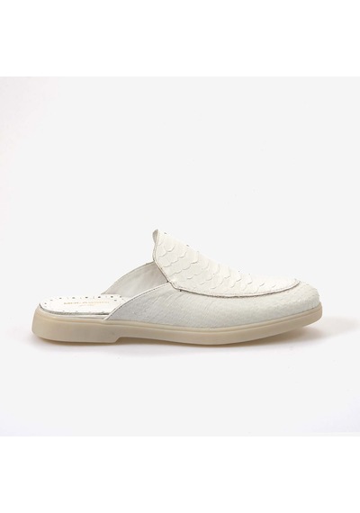 Mocassini Gold Erkek Terlik 62955 Beyaz Piton