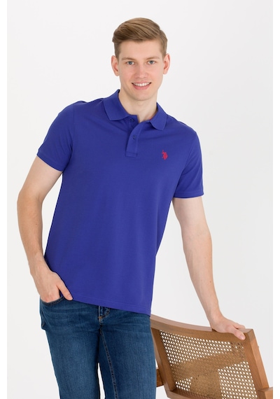 U.S. Polo Assn. Erkek Mavi Basic Polo Yaka Tişört 50262933-VR212