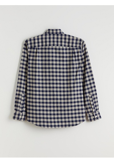 Lcwaıkıkı Classic Ekru Regular Fit Uzun Kollu Ekose Erkek Gömlek