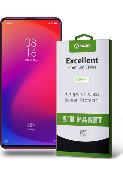 Xiaomi Mi 9t ile Uyumlu Temperli Ekran Koruyucu Kırılmaz Cam Ekonomik 5'li Paket