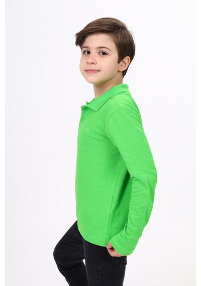 Toontoy Kids Toontoy Unisex Çocuk Nakışlı Tişört Fıstık Yeşili