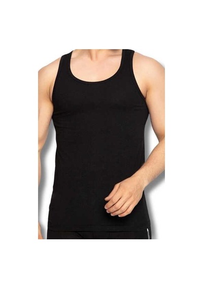 Seher Yıldızı Erkek Ekonomik Renkli Klasik Askılı Atlet 001k - 6 Adet Siyah