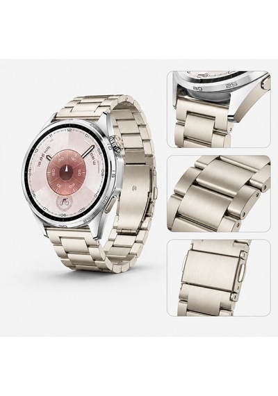 Huawei Watch Gt6 46mm İle Uyumlu Katlanır Klipsli Paslanmaz Çelik Saat Kordonu