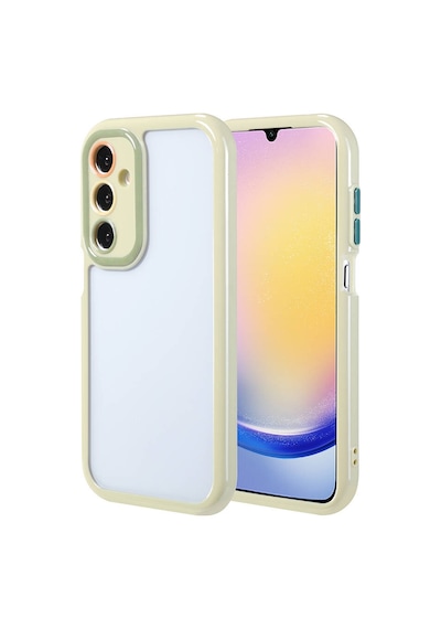 Zore Galaxy A25 Kılıf Kamera Korumalı Renkli Kenar Ve Çerçeve Tasarımlı Ogaa Vitamin Kapak-yeşil