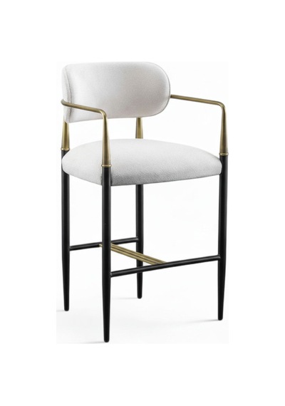 Elegance Kolçaklı Metal Bar Sandalyesi Siyah