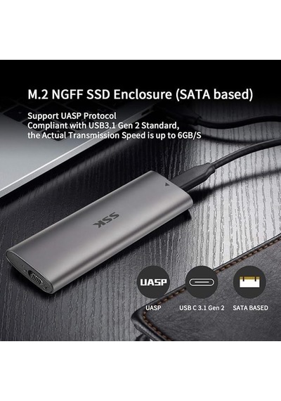 Ssk M.2 Nvme Ssd Kutusu - Alüminyum Usb 3.2 Gen 2 Type-c Harici Disk Kutusu 10gbps