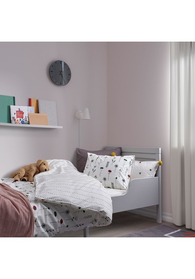 Ikea Nattslanda Tek Kişilik Nevresim Takımı 150 X 200 Cm Beyaz - Yeşil - Kırmızı Çok Renkli