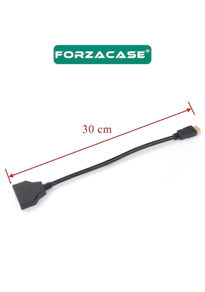 Forzacase 2 Port 4k Hdmı 1x2 Switch Ekran Monitör Splitter Çoğaltıcı Çoklayıcı Kablo 30cm - Fc1184