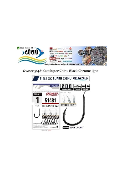 Owner 51481 Cut Super Chinu Black Chrome İğne No:3/0 - Standart
