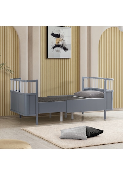 Siesta Büyüyen Beşik 90x130 - Siesta Karyola 90x190 - Antrasit
