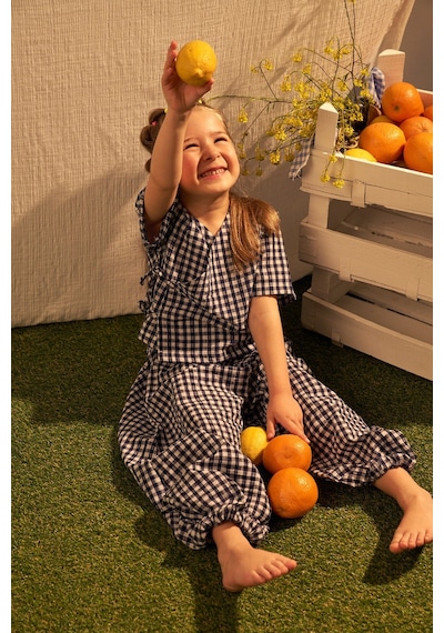 Oh La La Koala Lacivert Daisy Picnic Serisi Kruvaze Takım
