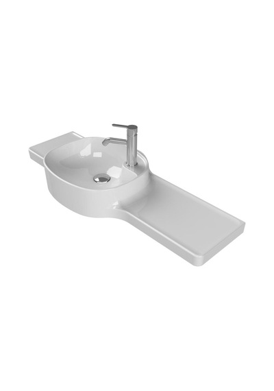 Turkuaz Seramik Cerastyle Harmony Etajerli Lavabo 100 37.5 CM Soldan Hazneli