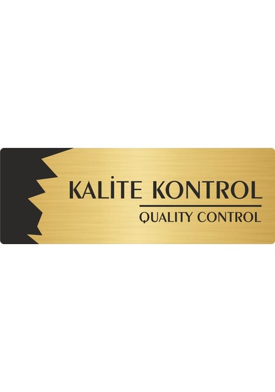 Metal Departman Kapı İsimliği, Kalite Kontrol Quality Control 10x20 Cm Altın Renk